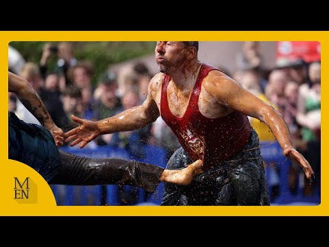 Best of the World Gravy Wrestling Championships 2024 at the Rose ’N’ Bowl, Stacksteads, Lancashire