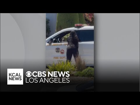 Cell phone video captures woman attacking LA County firefighter and crashing into cop car