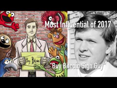 CoinDesk's Most Influential in Blockchain 2017 – Bitcoin Sign Guy