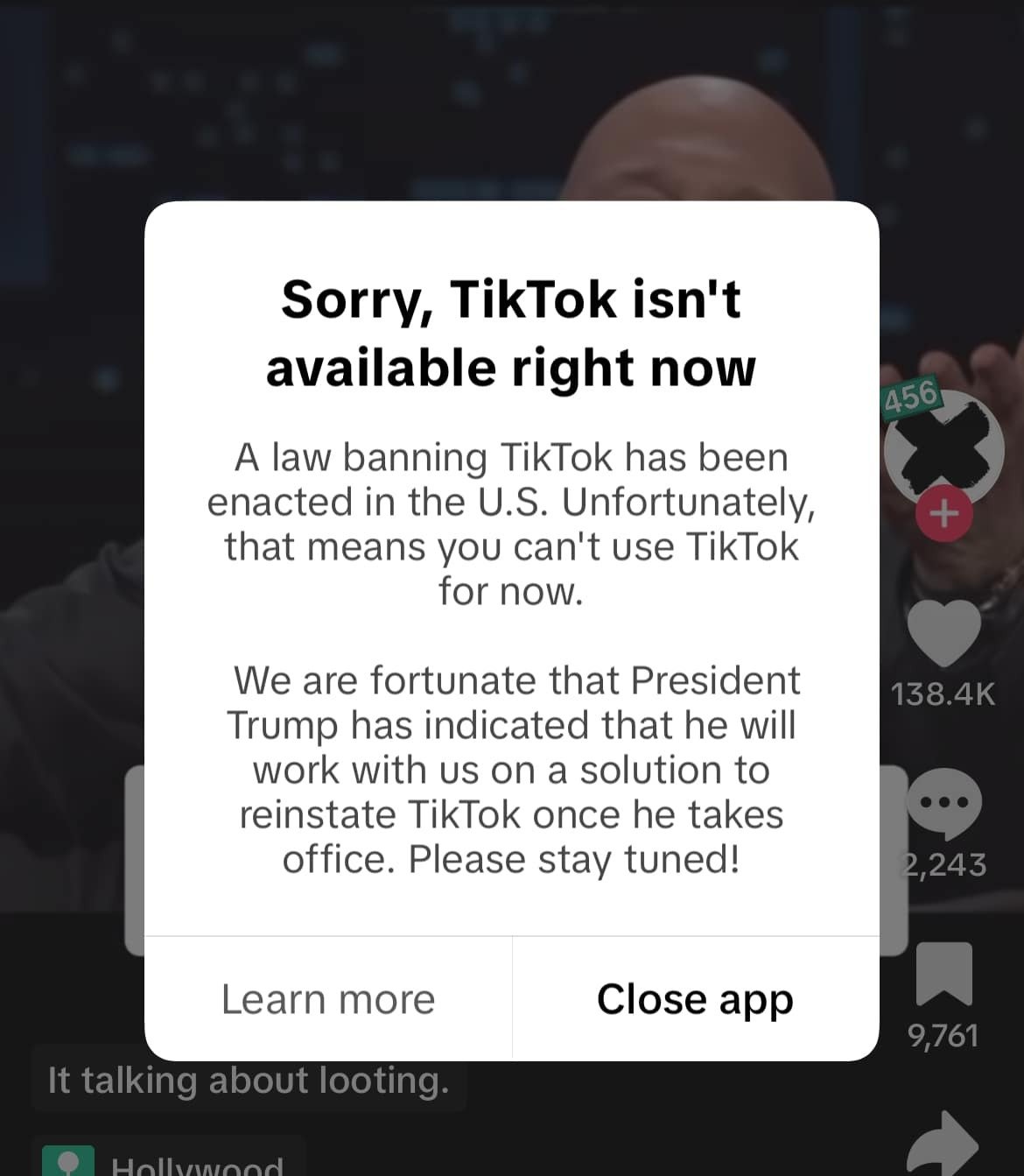 TikTok users were met with a TikTok isn't not available right now notification when trying to use the app.