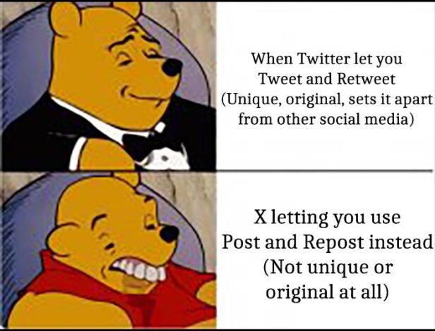 twitter tweet retweet was original and unique x post and repost is not dank memes