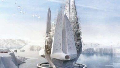 healberg heal-berg iceberg shaped floating skyscraper