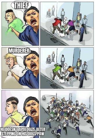Only a monster wouldn't apologize for it! 3-22-2025 not a thief or murderer but he doesnt apologize after stepping on his dogs paw what a monster dank memes