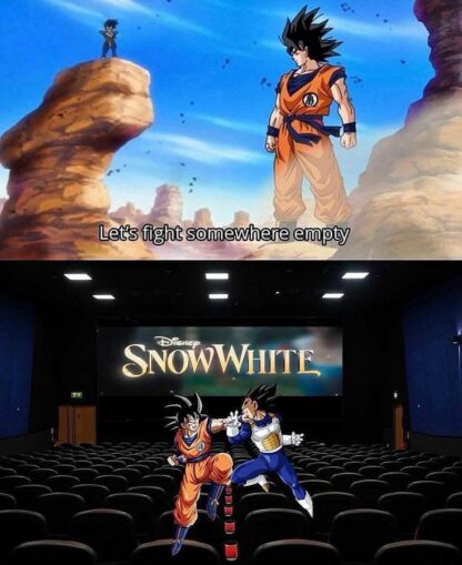 Goku and Vegeta preventing their DBZ fight from harming civilians