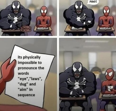 Tongue twister 4-07-2025 impossible to pronounce words eye laws dug and aim in sequence dank memes