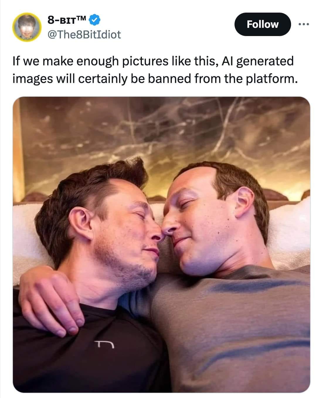mark zuckerberg elon musk about to kiss ai image dank memes
