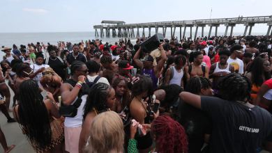 During Orange Crush on Tybee Island, a group of Spring breakers congregated on April 20, 2024. 54 spring breakers arrested at Savannah beach party amid booze-filled brawls, beach completely trashed