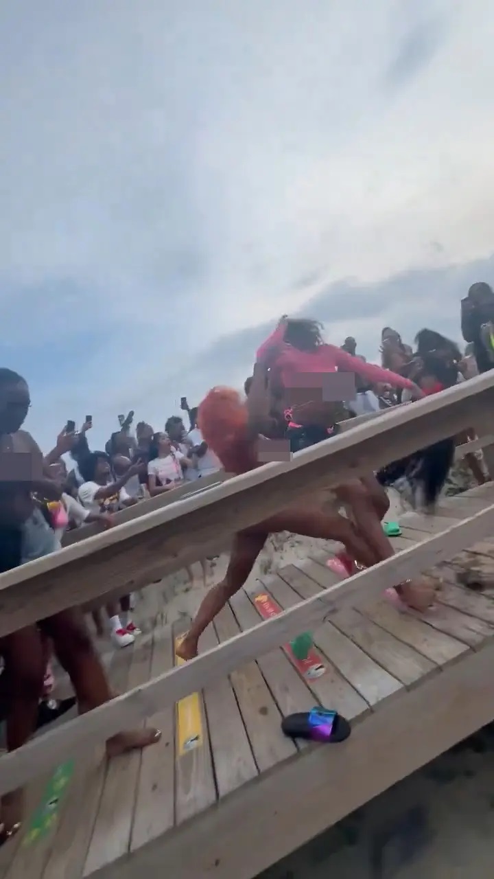 Over the weekend, a video captured a confrontation between TWO females engaging in physical combat on the shore. 54 spring breakers arrested at Savannah beach party amid booze-filled brawls, beach completely trashed