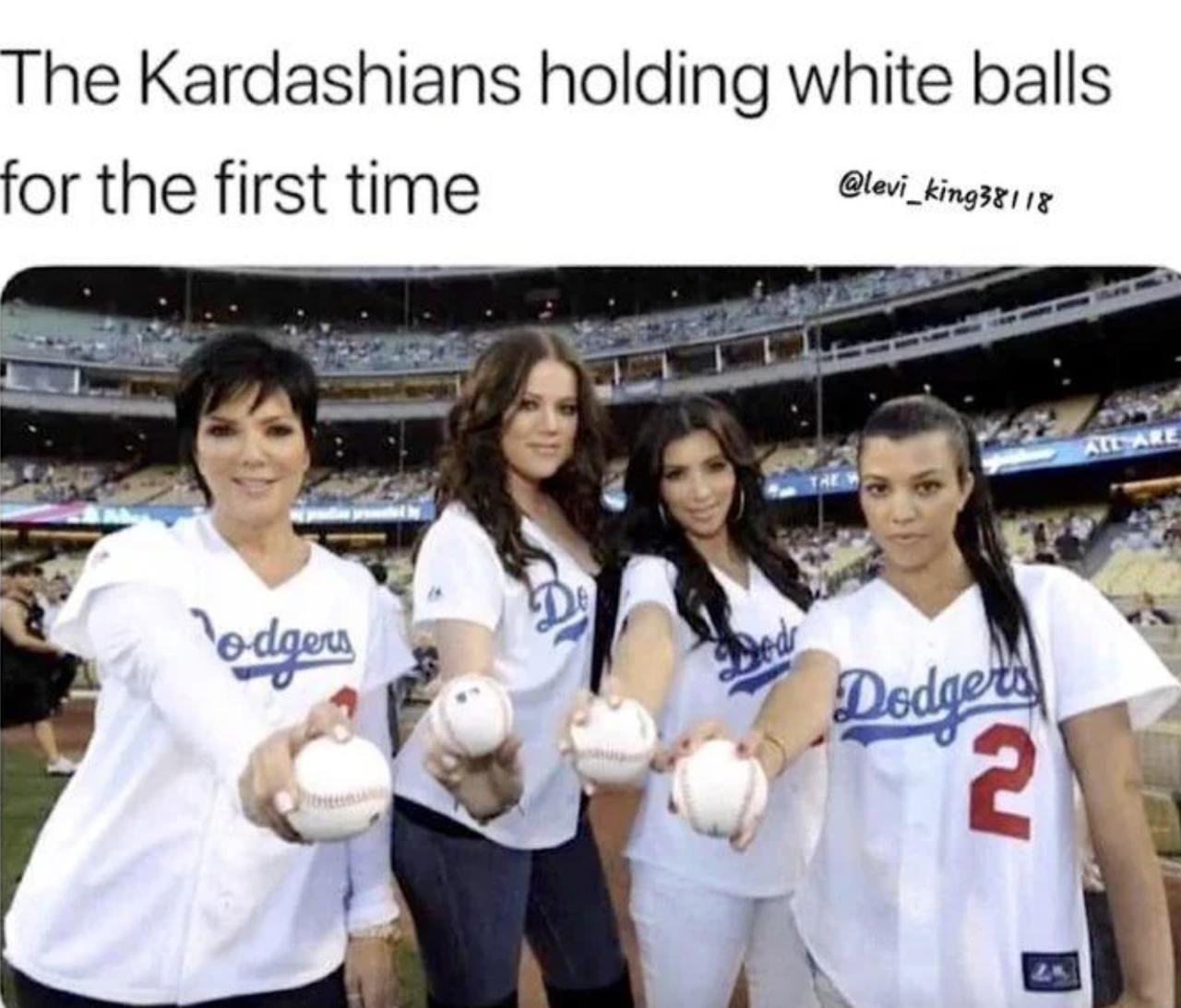 9-21-2024 the kardashians holding white balls for the first time dank memes