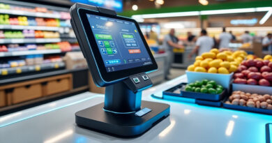 a self checkout machine Summary of the proposed legislation states that Senate Bill 1446 aims to prevent a grocery or retail drug establishment from offering a self-service checkout option to customers unless certain requirements are fulfilled.