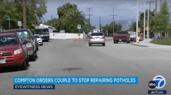 Compton orders California couple to stop filling in neighborhood potholes themselves - ‘We’ve begged the city for help’