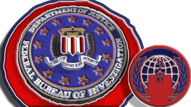 FBI logo with anon anonymous logo design artwork