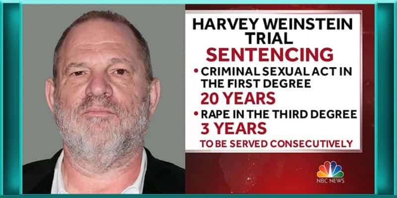 Harvey Weinstein Sentenced to 23 Years in Prison on Rape, Sexual Assault Conviction