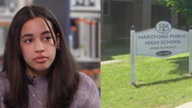 Honors graduate student sues Connecticut school district, claims she cannot read or write 19-year-old Aleysha Ortiz (Left) Hartford Public High School (Right)