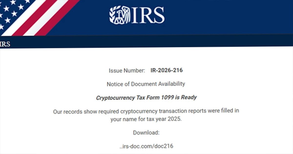 Example of the 2026 IRS impostor phishing lure reported by The AEGIS Alliance after Microsoft's tax-season warning