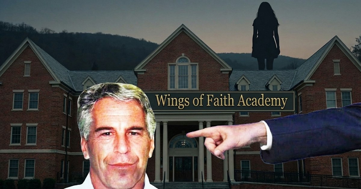 Composite image of Jeffrey Epstein and Wings of Faith Academy, the Missouri girls school named in an email to Epstein that The AEGIS Alliance reports alongside a 2026 trafficking suit