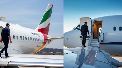 an image of a man walking on the wing of a commercial passenger plane with the emergency door open grok2 ai