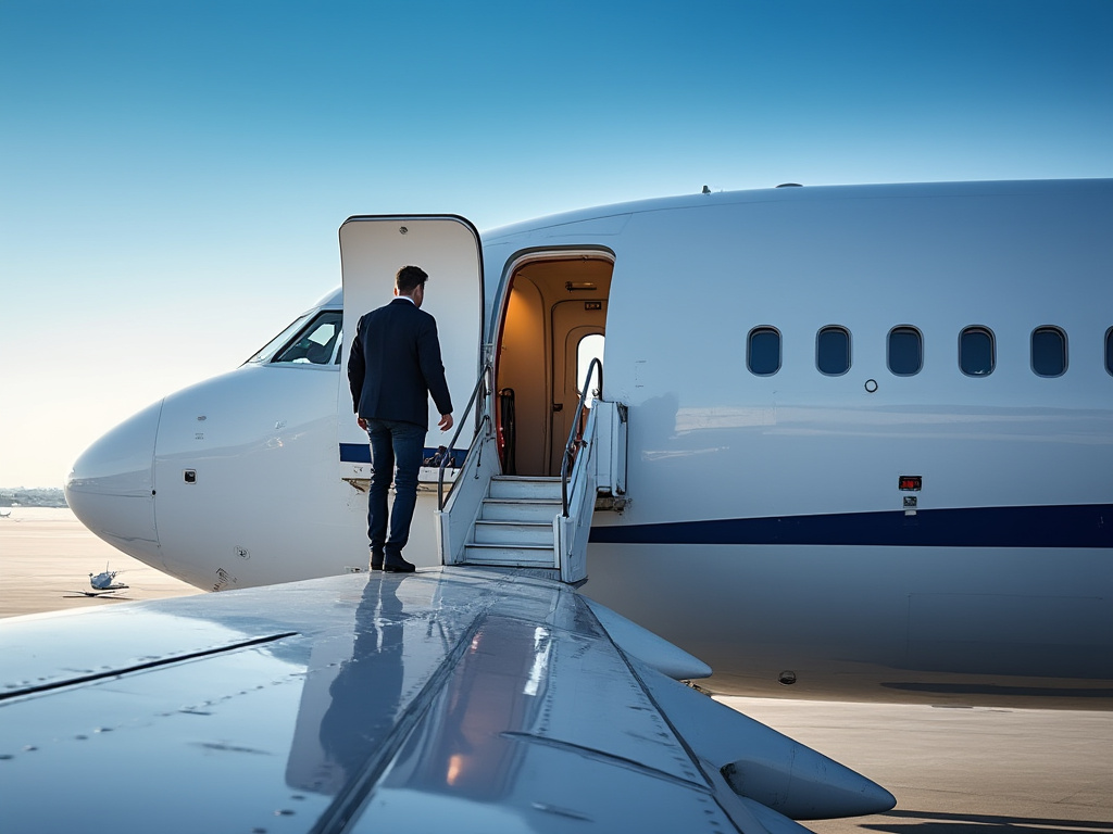 an image of a man walking on the wing of a commercial passenger plane with the emergency door open grok2 ai