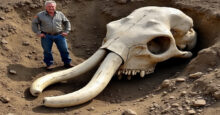 Massive mastodon skull discovered in rural Iowa creek