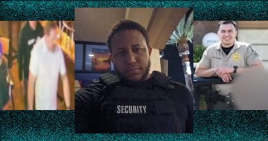 Black bouncer Jaiden Perkins stepped in when he saw a male customer—later identified as Ventura County Deputy Sheriff Dylan Davis—choking his wife. (KTLA 5/YouTube) Off-Duty Cops Brutalize Black Bouncer Who Stopped Cop's Domestic Assault
