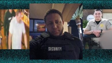 Black bouncer Jaiden Perkins stepped in when he saw a male customer—later identified as Ventura County Deputy Sheriff Dylan Davis—choking his wife. (KTLA 5/YouTube) Off-Duty Cops Brutalize Black Bouncer Who Stopped Cop's Domestic Assault
