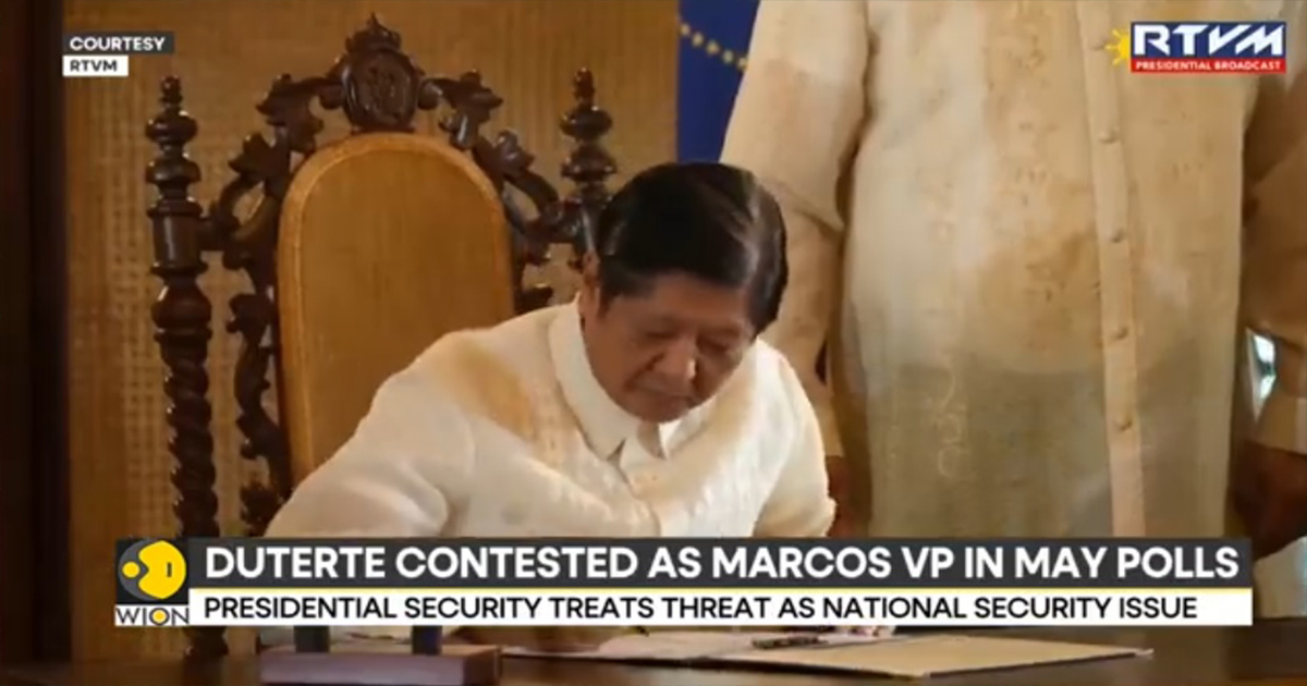 Philippines President Ferdinand Marcos Jr. (LiveNOW from FOX / YouTube) Philippines Vice President Publicly Threatens Nation's President With Assassination