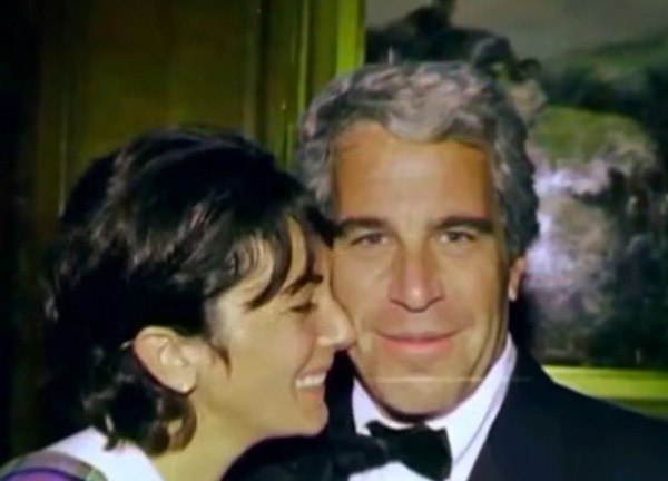 File photo of Ghislaine Maxwell with Jeffrey Epstein used in The AEGIS Alliance report on the Bradford estate