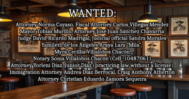 WANTED: $5,000 USD Each Reward for the Arrests and Convictions of Corrupt Costa Rica Public Attorneys and Officials