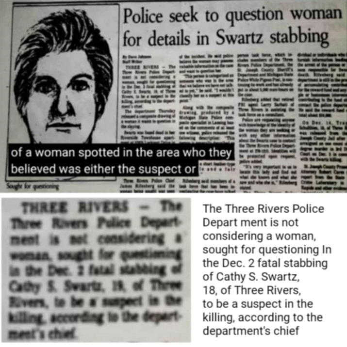 Police sought to question the so-called "woman" in the sketch, but then suddenly changed their minds.