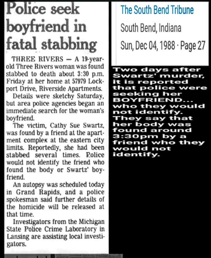 A news report from The South Bend Tribune on December 4, 1988.