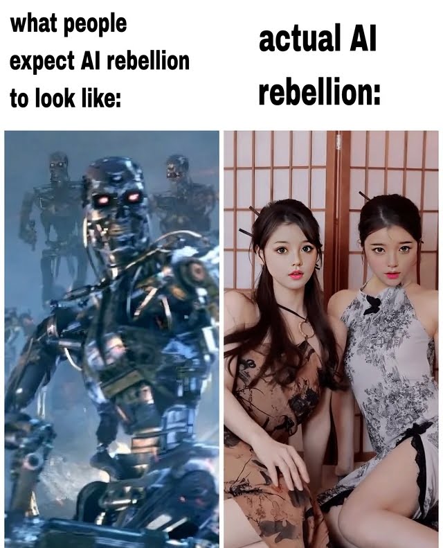 The AI rebellion is just AI OnlyFans girls dank memes