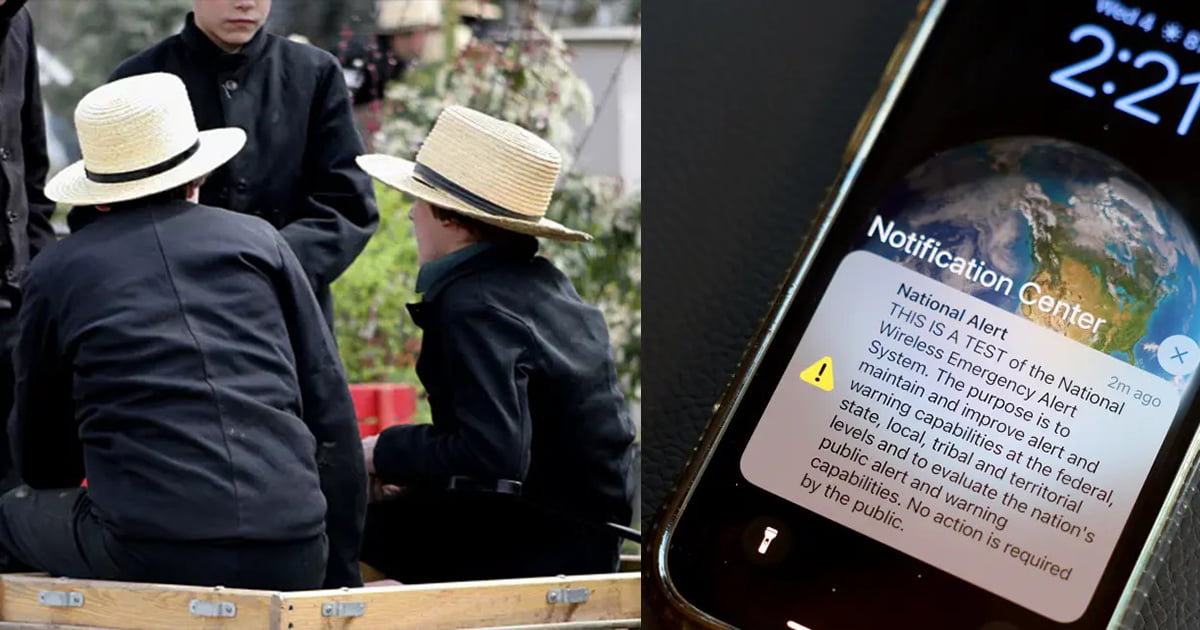 Amish men using forbidden smartphones shunned from community due to national emergency alert test