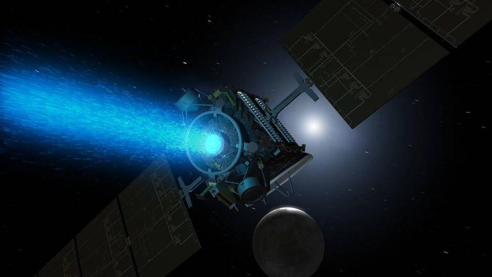 An artist's impression of the Dawn spacecraft Ceres