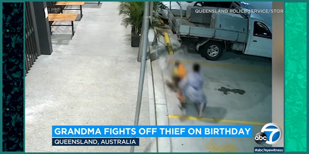 (Video) - Australian Grandma celebrating her birthday tackles purse snatcher in bar parking lot