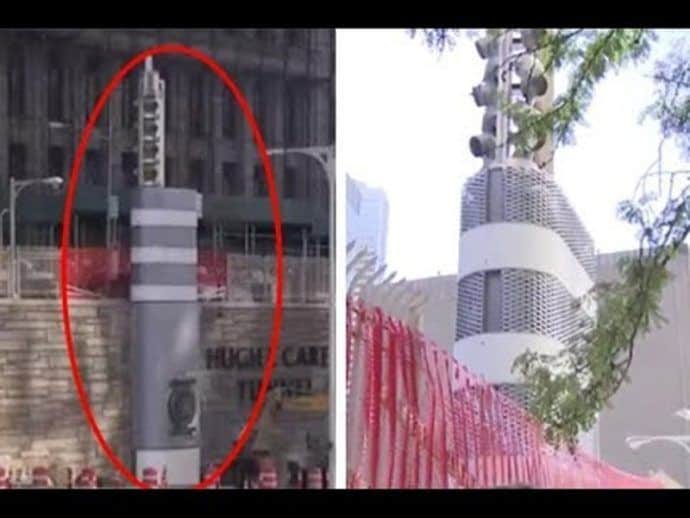NY new york government erecting erected mystery mysterious metal towers won't say why