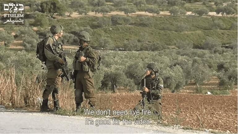 Israeli israel soldiers firing shooting Palestinian Palestine protesters west bank