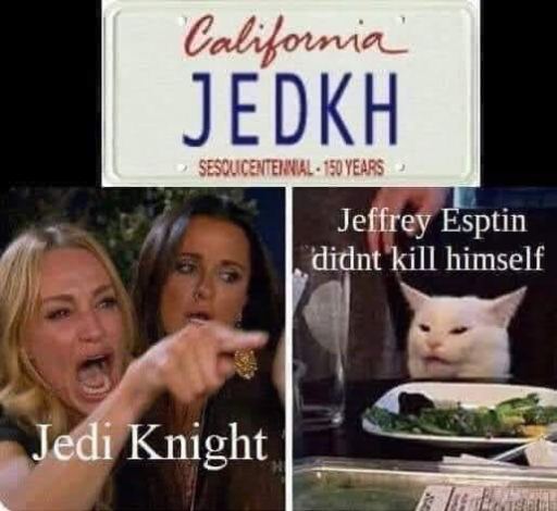 I agree, it must mean #jeffreyepsteindidntkillhimself jedkh jedi knight no jeffrey epstein didnt kill himself dank memes