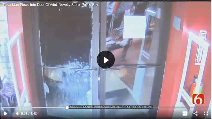 Burglar Crashed Car into Oklahoma Adult Novelty Store