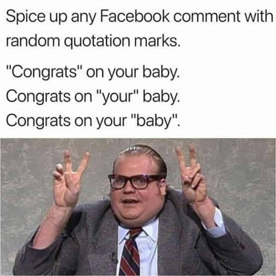 spice up facebook comments with random quotation marks dank memes