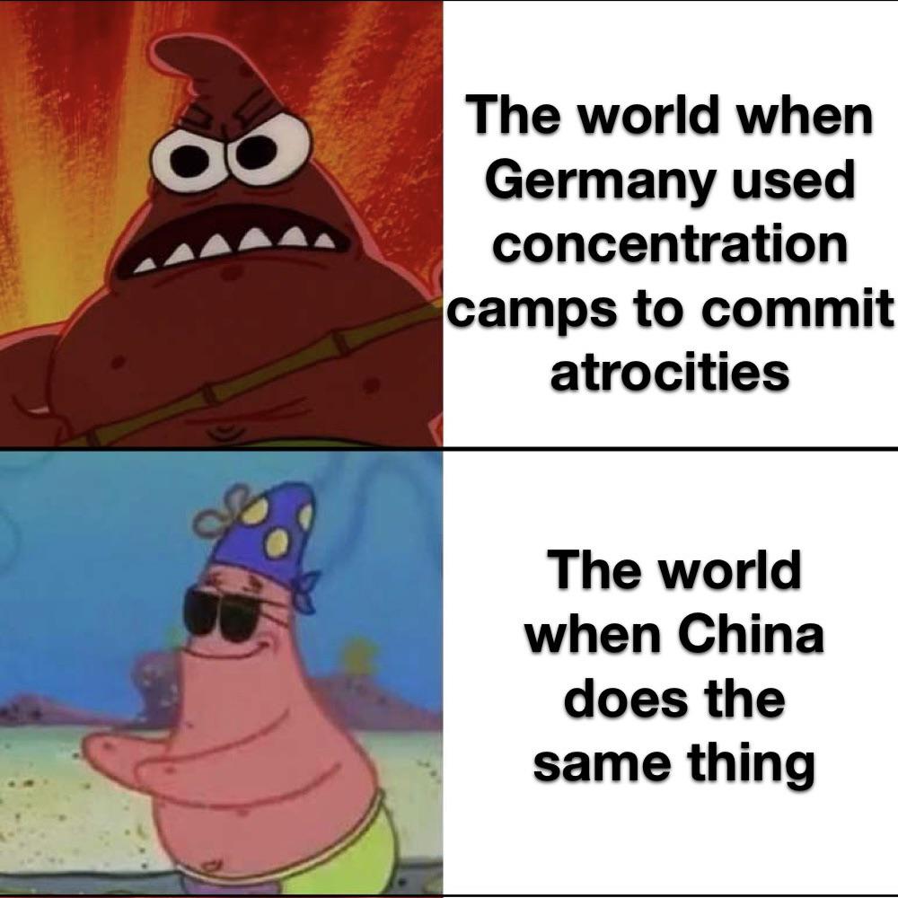 The world when germany used concentration camps compared to when china does it in modern times dank memes