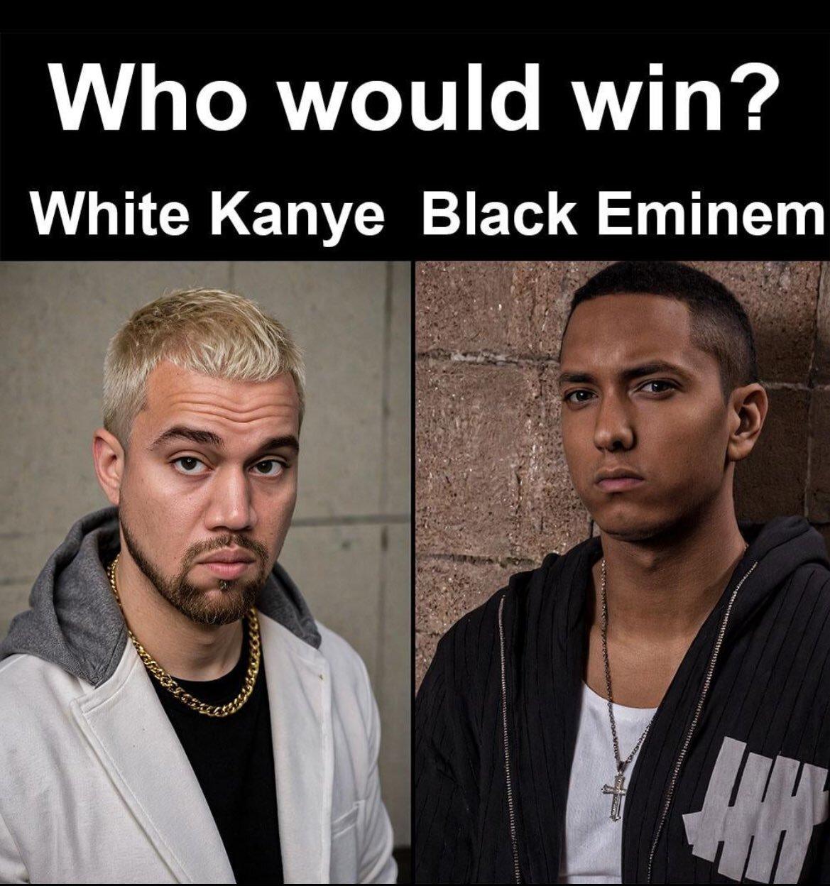 who would win white kanye or black eminem dank memes 2024